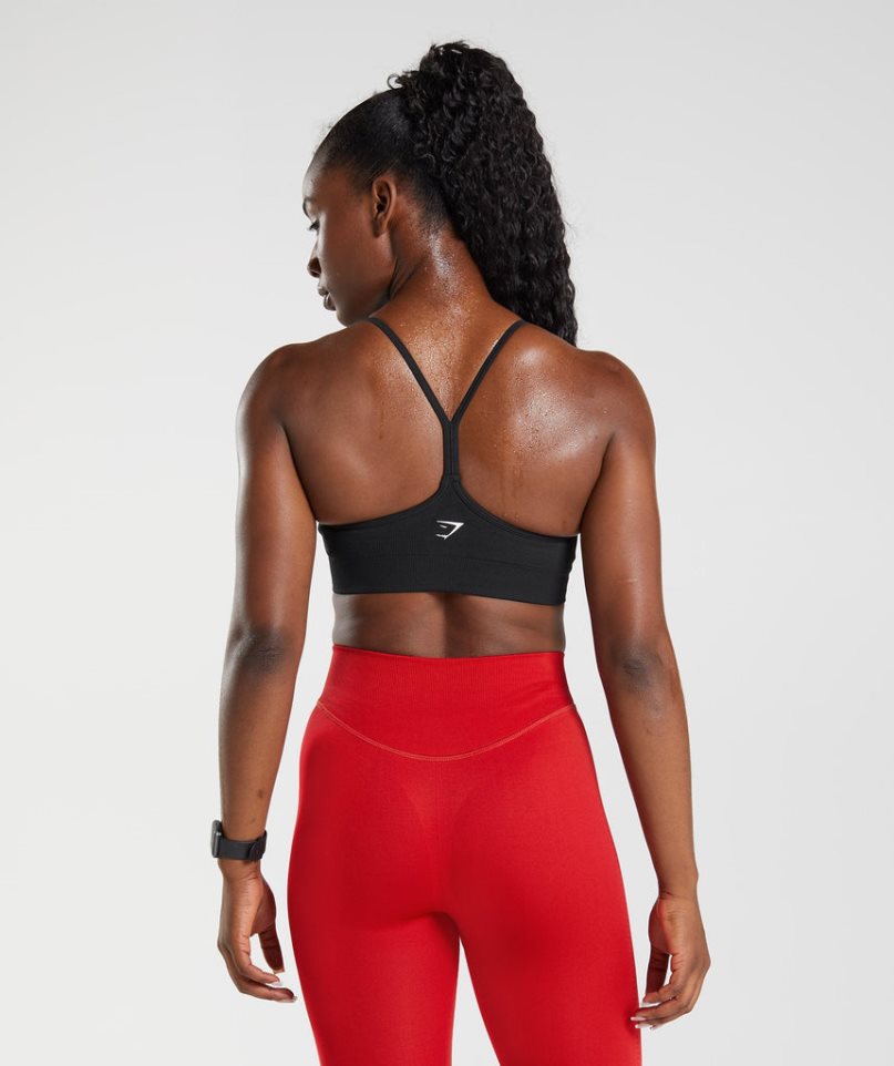 Women's Gymshark Sweat Seamless Sports Bra Black | CA 53A1D6